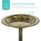 Best Choice Products Outdoor Rustic Pedestal Bird Bath Accent for Garden, Yard w/ Fleur-de-Lis Accents